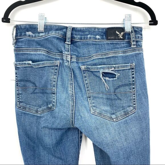 American Eagle Super Stretch High Waist Jegging Size 4‎ Distressed and destroyed - Picture 5 of 8
